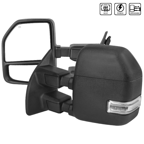 Spec-D Tuning 99-16 Ford F250 Super Duty Towing Mirrors, RMX-F25099F1H-P-FS RMX-F25099F1H-P-FS - main
